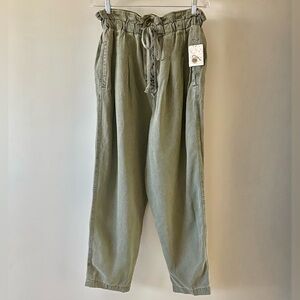 Free People Margate Pleated Trousers | Olive Green | NWT | Size L